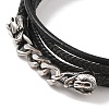 Braided Microfiber Leather Multi-strand Bracelets BJEW-B096-21A-2