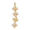 Tassel Brass Micro Pave Clear Cubic Zirconia Pendants KK-L271-01G-15-1