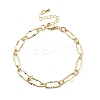 Brass Paperclip Chains Bracelet for Women BJEW-A065-09G-4