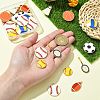 40Pcs 8 Styles Sports Ball Alloy Enamel Pendants ENAM-CJ0006-82-4