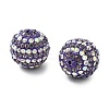 Stripe Pattern Polymer Clay Rhinestone Beads CLAY-NH0001-01K-2