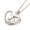 Colorful Rhinestone Heart with Unicorn Pandant Necklace with Cable Chains LS-NJEW-K246-01P-3
