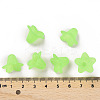 Green Frosted Transparent Acrylic Flower Beads X-PLF018-05-4
