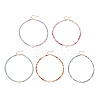5Pcs 5 Colors Summer Beach Natural Amethyst & Green Aventurine & Dyed Agate Round Beaded Necklaces NJEW-JN05262-2