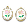 Rack Plating Alloy Enamel Pendants PALLOY-S132-337E-1