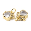 Rack Plating Brass Micro Pave Cubic Zirconia Charms KK-C021-07G-2