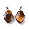 Natural Tiger Eye Pendants G-B041-03P-04-2