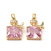 Brass Micro Pave Cubic Zirconia Pendants KK-G533-13G-02-1