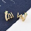 Brass Micro Pave Cubic Zirconia Stud Earrings for Women LS-EJEW-F352-03G-5