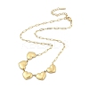 304 Stainless Steel 5-Heart Bib Paperclip Chain Necklaces NJEW-H044-05G-2