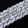 Transparent Teardrop Glass Beads Strands GLAA-T025-79B-01-1