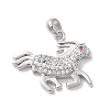 Brass Micro Pave Cubic Zirconia Pendants KK-Z073-17P-1