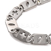 Tarnish Resistant Vacuum Plating 201 Stainless Steel Mariner Hollow Cross Link Chain Bracelets BJEW-B078-64P-2