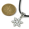 Alloy Enamel Snowflake Pendant Necklaces NJEW-JN04538-01-3