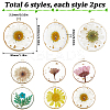 12Pcs 6 Colors Transparent Epoxy Resin Pendants RESI-SC0002-93-2