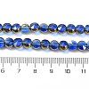 Half Plated Electroplate Transparent Glass Beads Strands EGLA-E060-02A-HP08-4