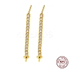 925 Sterling Silver Micro Pave Clear Cubic Zirconia Stud Earring Findings STER-Q192-26G-1
