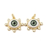 Brass Micro Pave Clear Cubic Zirconia Pendants ZIRC-E006-04G-05-2