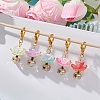 Flower Glass Pendant Decorations HJEW-MZ00404-1