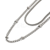 Non-Tarnish 304 Stainless Steel Double-Layer Necklace NJEW-Q321-01P-3