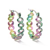 Ion Plating(IP) Rainbow Color 304 Stainless Steel Infinity Hoop Earrings for Women EJEW-G293-28M-1