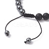 Non-Magnetic Synthetic Hematite & Natural Lava Rock Beads Braided Bead Bracelets BJEW-JB12611-03-4