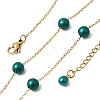 Stainless Steel & Imitation Pearl Round Link Chain Necklaces for Women WGE4439-06-2