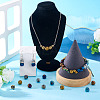 100Pcs 10 Colors Electroplated Natural Lava Rock Beads Strands G-PJ0001-03C-7