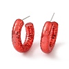 Textured Acrylic Ring Stud Earrings EJEW-P251-08-2