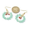 Imitation Jade Glass Beaded Ring Dangle Earrings EJEW-JE05568-3