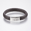 Braided Leather Cord Bracelets X-BJEW-H561-07F-2