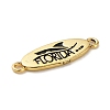 Beach Theme Rack Plating Brass Oval Connector Charms KK-P261-08F-G11-2