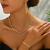 Brass Chain Bracelets & Earrings & Necklaces Sets for Everyday Women's Fashion Accessories FY4215-3
