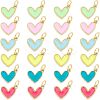 12Pcs 6 Colors Rack Plating Brass Enamel Charms KK-FH0004-36-1