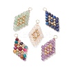 Natural Mixed Stone Copper Wire Wrapped Pendants PALLOY-JF02012-1