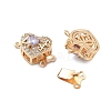 Brass Micro Pave Cubic Zirconia Box Clasps KK-B125-07G-02-2