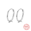 Rhodium Plated 925 Sterling Silver Huggie Hoop Earrings IK9735-03-1