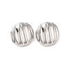 Non-Tarnish Flat Round 304 Stainless Steel Stud Earrings for Women EJEW-L272-003P-1