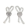 Rack Plating Brass Micro Pave Clear Cubic Zirconia Stud Earrings for Women EJEW-M260-18P-1