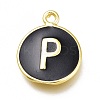Brass Enamel Pendants KK-H103-02P-G-1