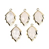 Natural Quartz Crystal Faceted Leaf Pendants G-I375-04G-10-1