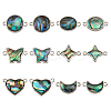 12Pcs 6 Styles Paua Shell Connector Charms FIND-FH0007-96P-1
