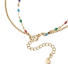 2Pcs 2 Styles 304 Stainless Steel Moon Sun Pendant Colorful Enamel Cable Chain Double Layer Necklaces for Women NJEW-JN05809-5