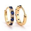 Real 18K Gold Plated Brass Cubic Zirconia Huggie Hoop Earrings EJEW-C012-08B-2