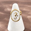 304 Stainless Steel Enamel Open Cuff Rings for Women RJEW-K301-06B-02-3