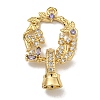 Brass Micro Pave Cubic Zirconia Fold Over Clasps KK-U037-25G-01-1