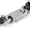 304 Stainless Steel Ceramics Cuban Link Chain Bracelets for Men BJEW-B102-02P-02-3