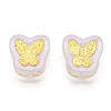 Electroplate Transparent Handmade Lampwork Beads LAMP-Q032-04E-3