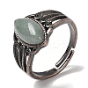 Natural Green Aventurine Horse Eye Adjustable Rings RJEW-K271-05R-12-2