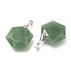 Faceted Natural Green Aventurine Pendants G-F340-03R-2